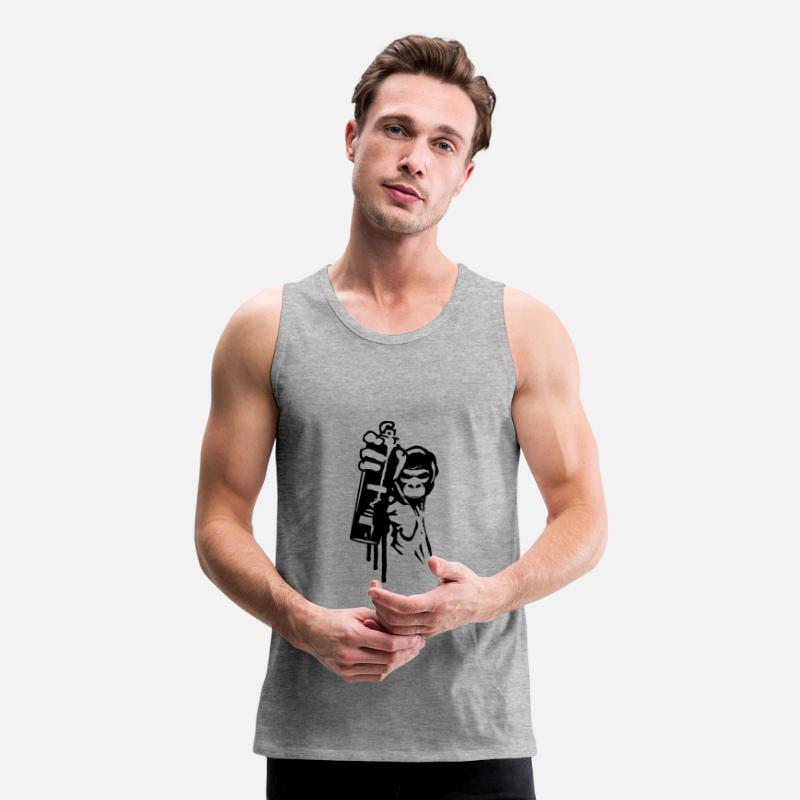 cool street art gorilla sprayer in graffiti style