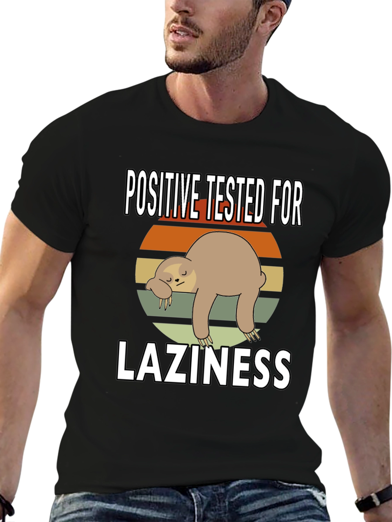 Positive for Laziness T-Shirt Sloth Graphic Tee