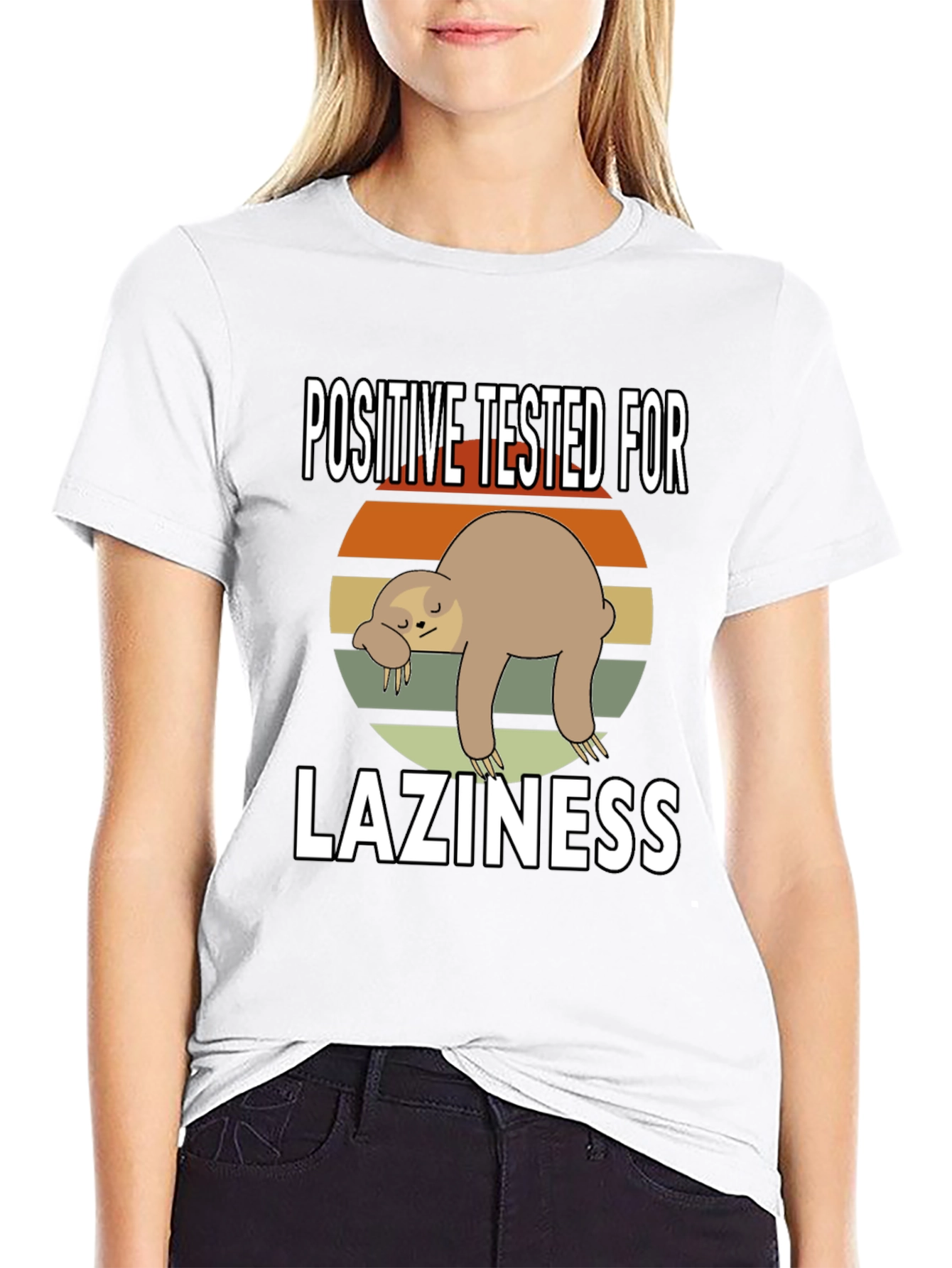 Positive for Laziness T-Shirt Sloth Graphic Tee