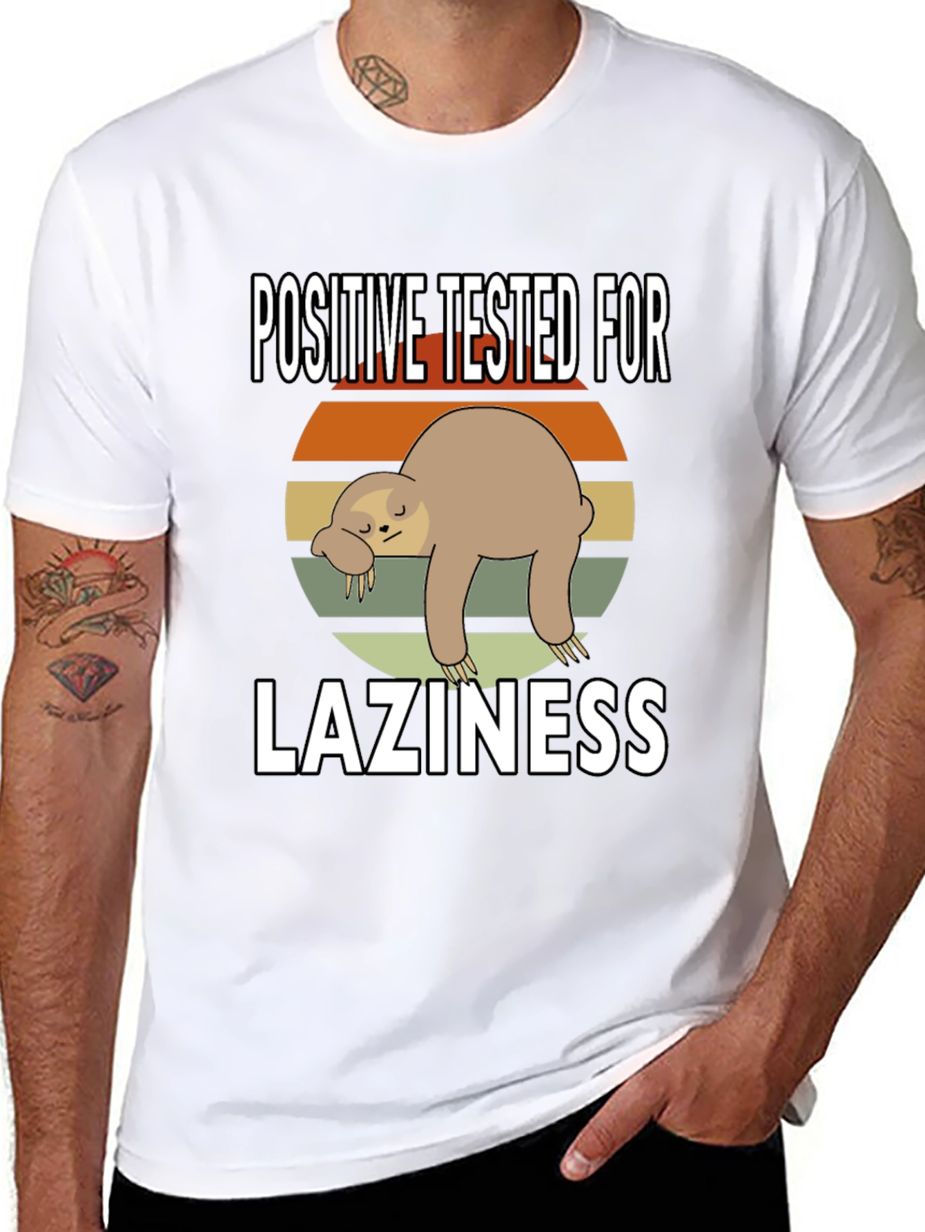 Positive for Laziness T-Shirt Sloth Graphic Tee
