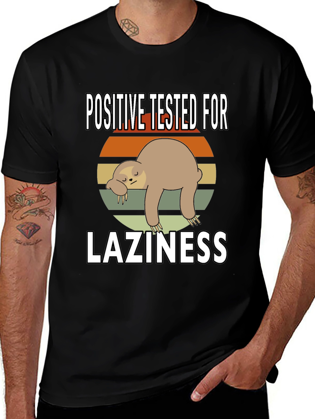 Positive for Laziness T-Shirt Sloth Graphic Tee