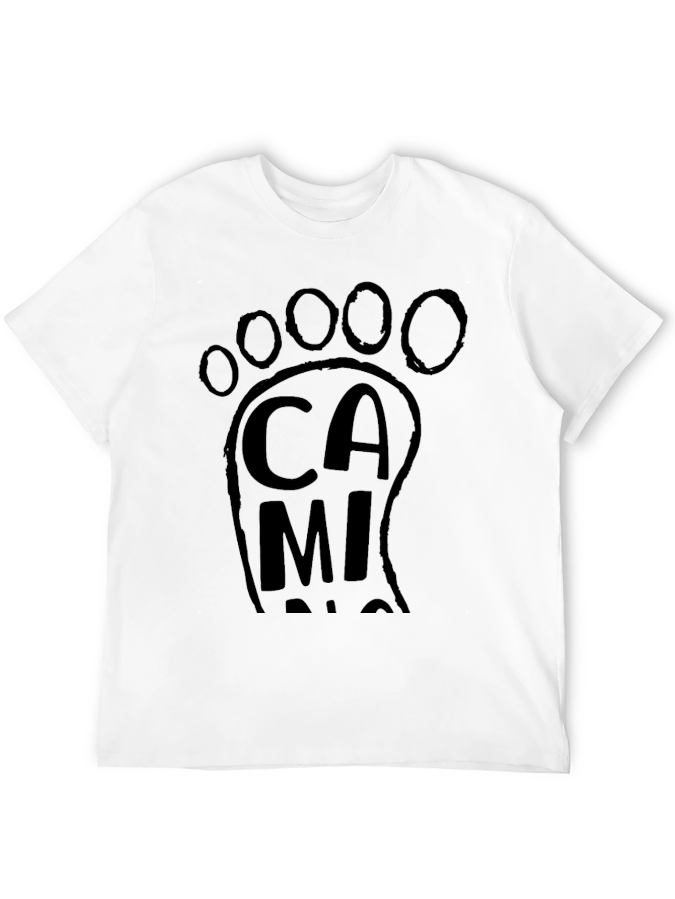 Mens Black Footprint Graphic Tee