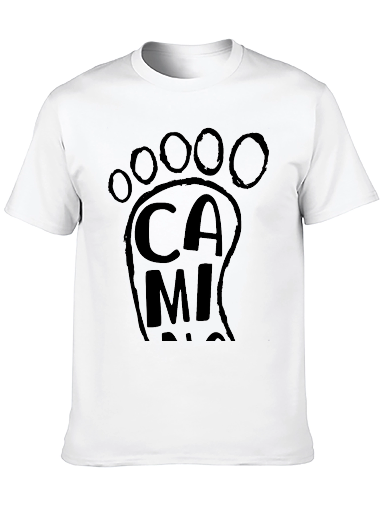 Mens Black Footprint Graphic Tee