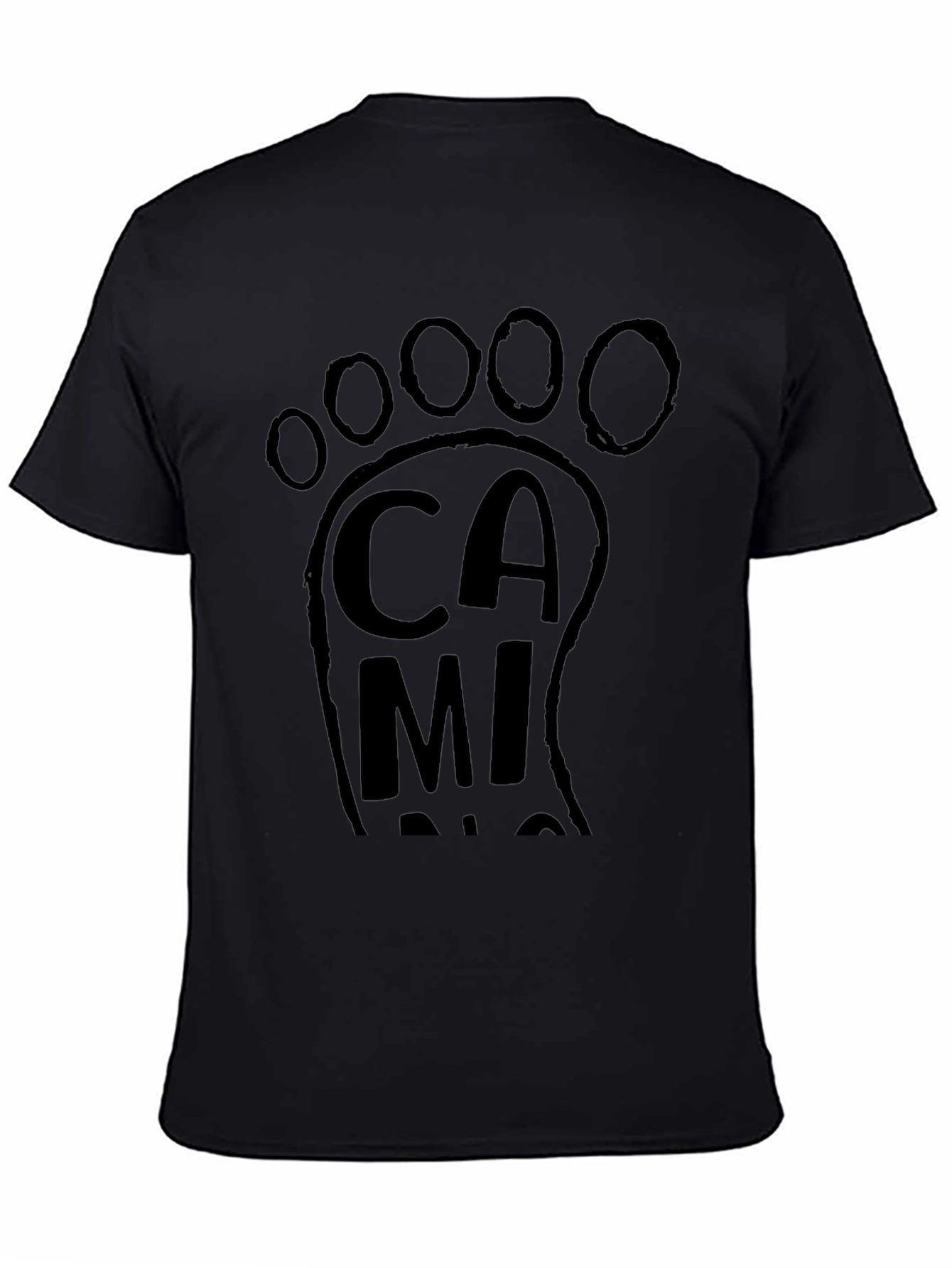 Mens Black Footprint Graphic Tee