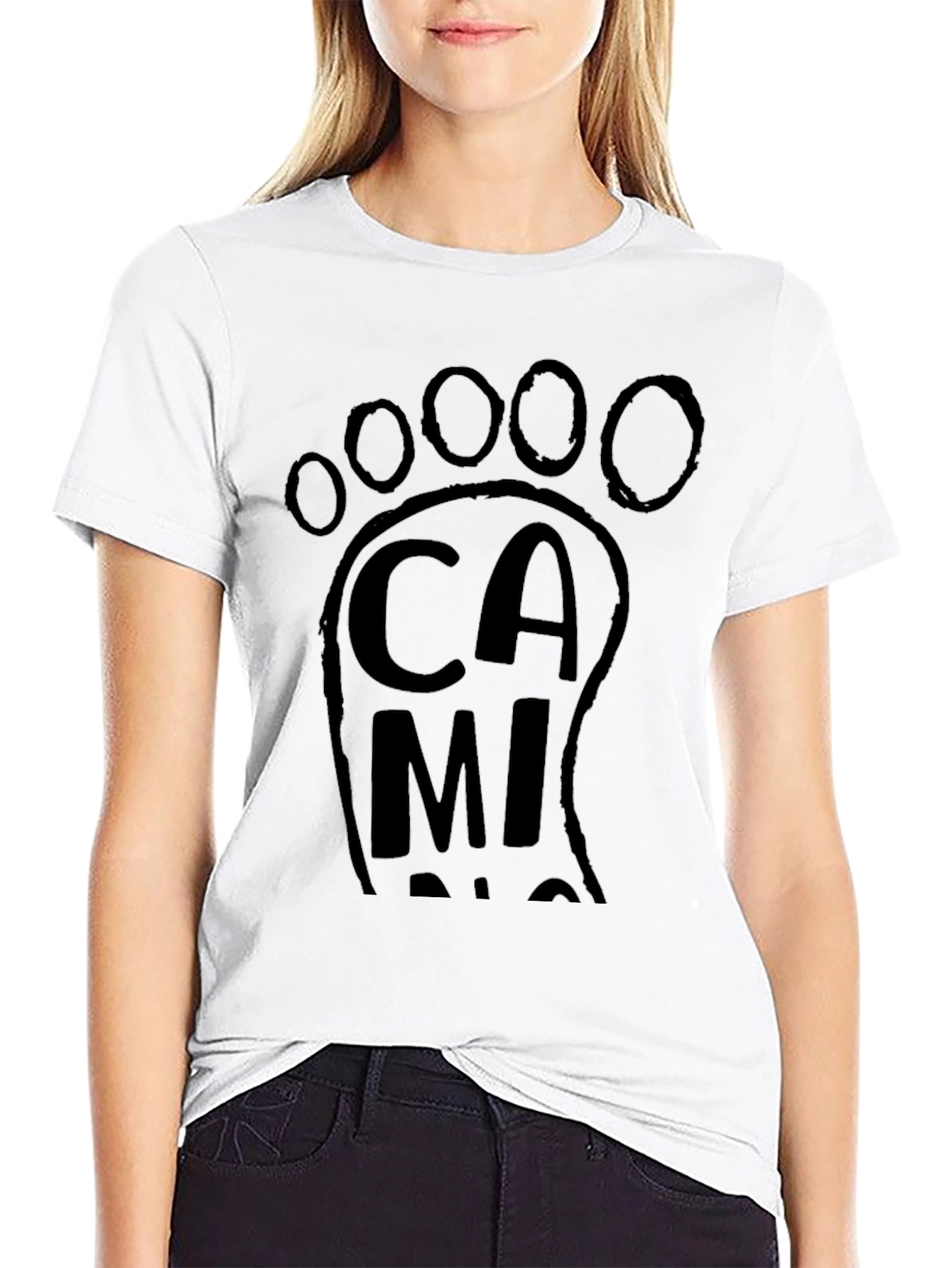 Mens Black Footprint Graphic Tee