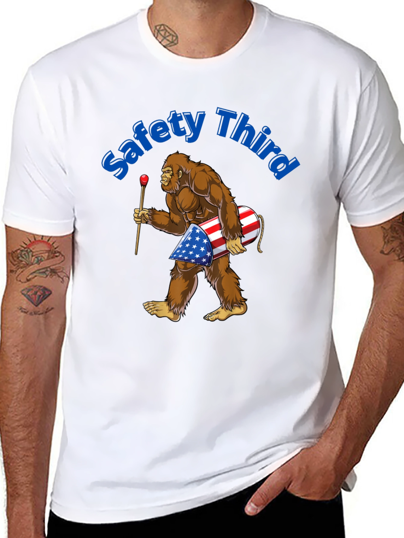 Safety Third Bigfoot Patriotic T-Shirt