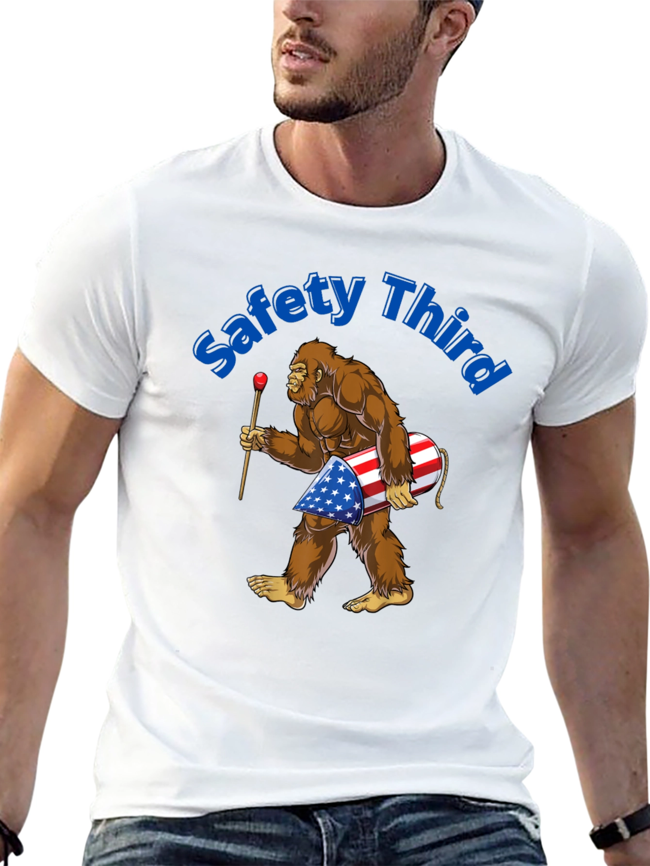 Safety Third Bigfoot Patriotic T-Shirt