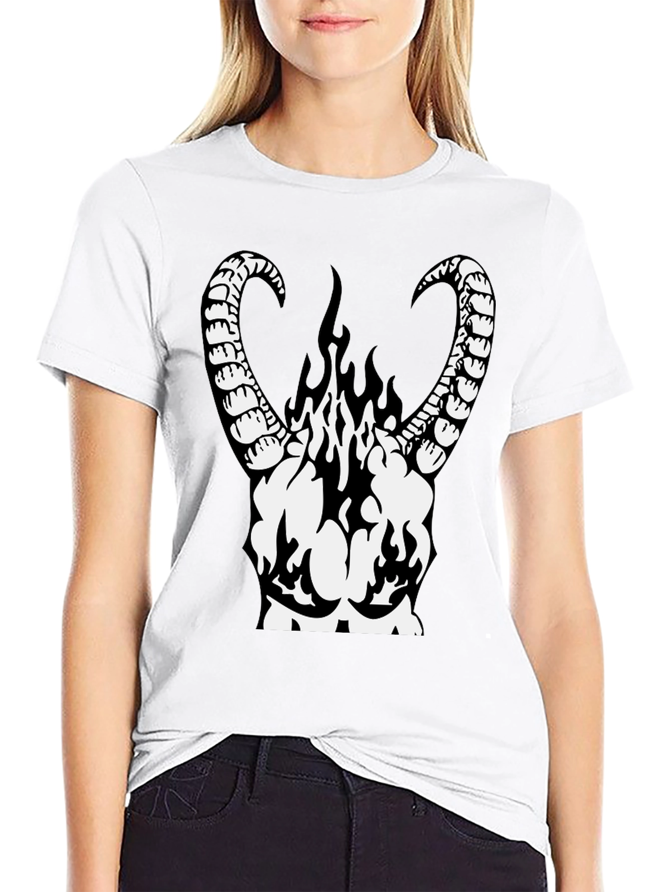 Infernal Horns Graphic T-Shirt - Black Cotton Tee