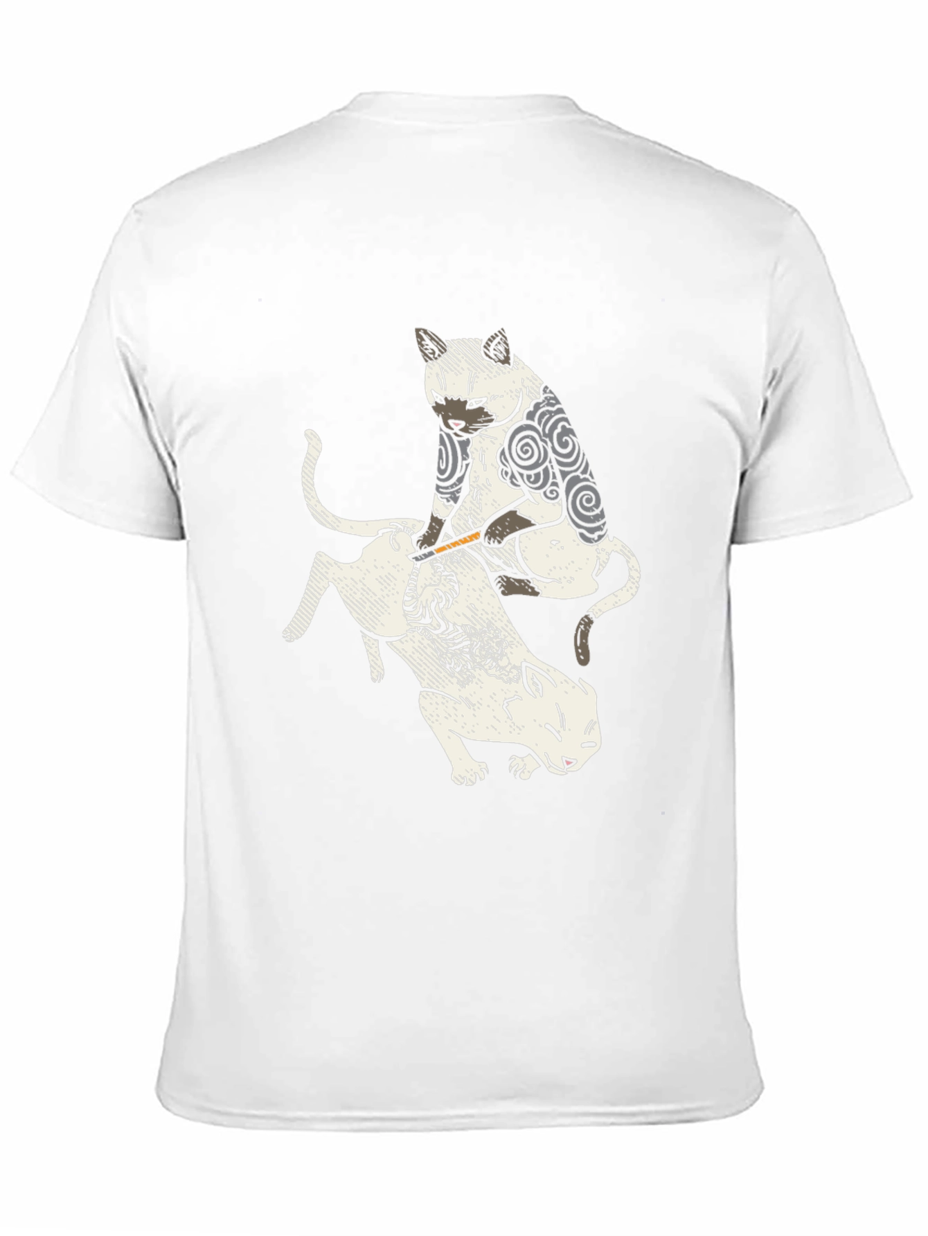 Tattoo Cat Graphic Black T-Shirt