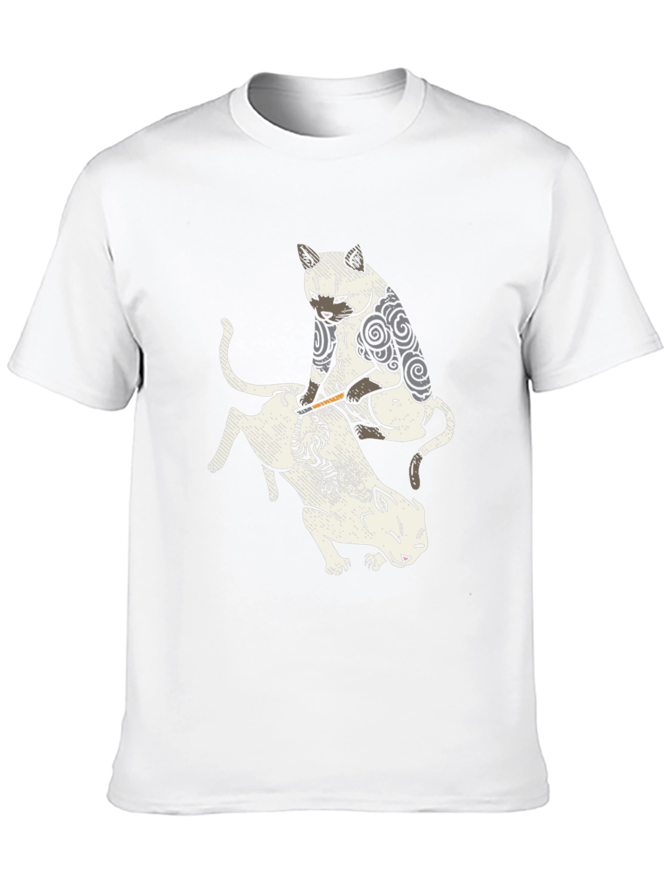Tattoo Cat Graphic Black T-Shirt