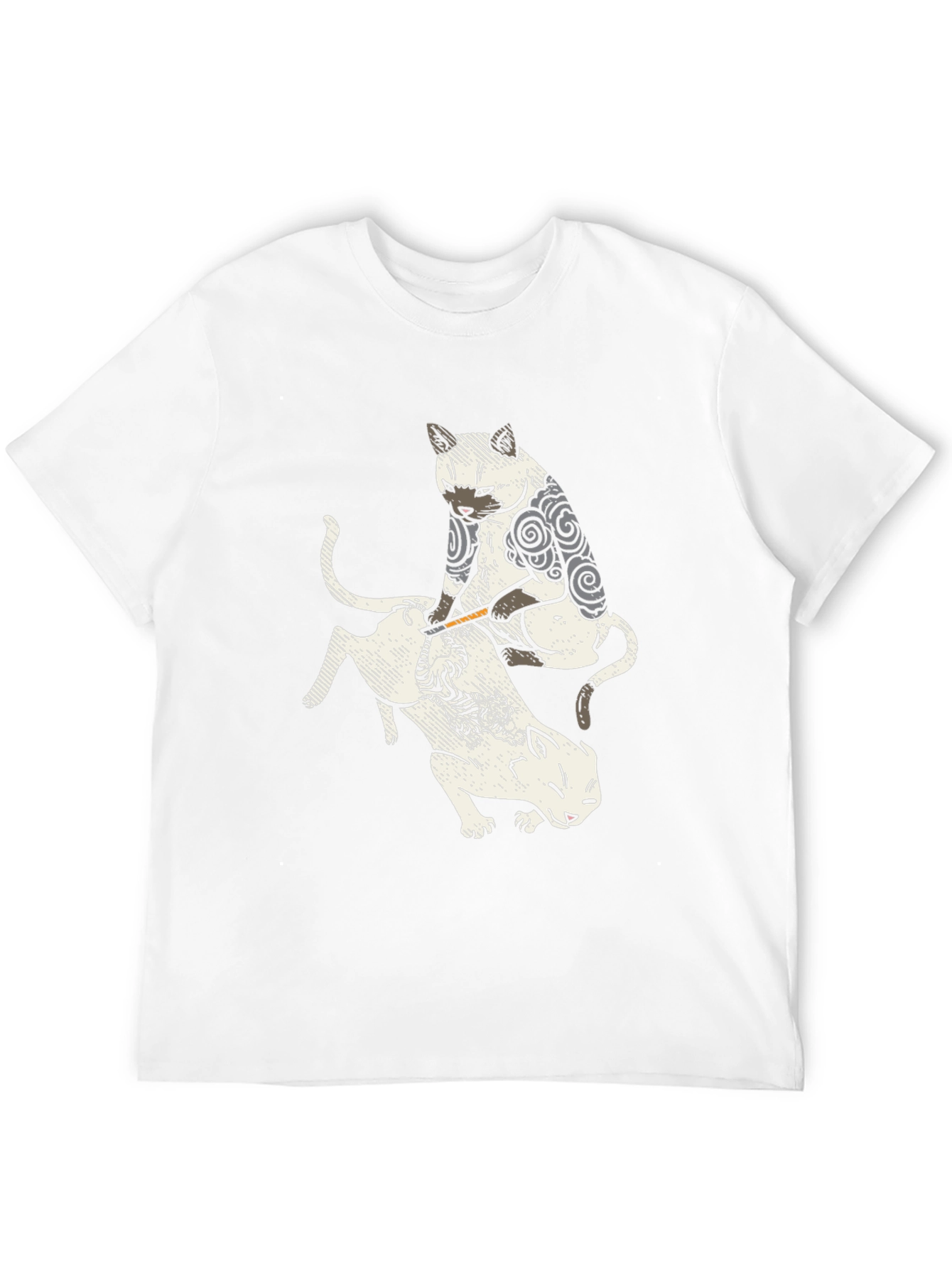 Tattoo Cat Graphic Black T-Shirt