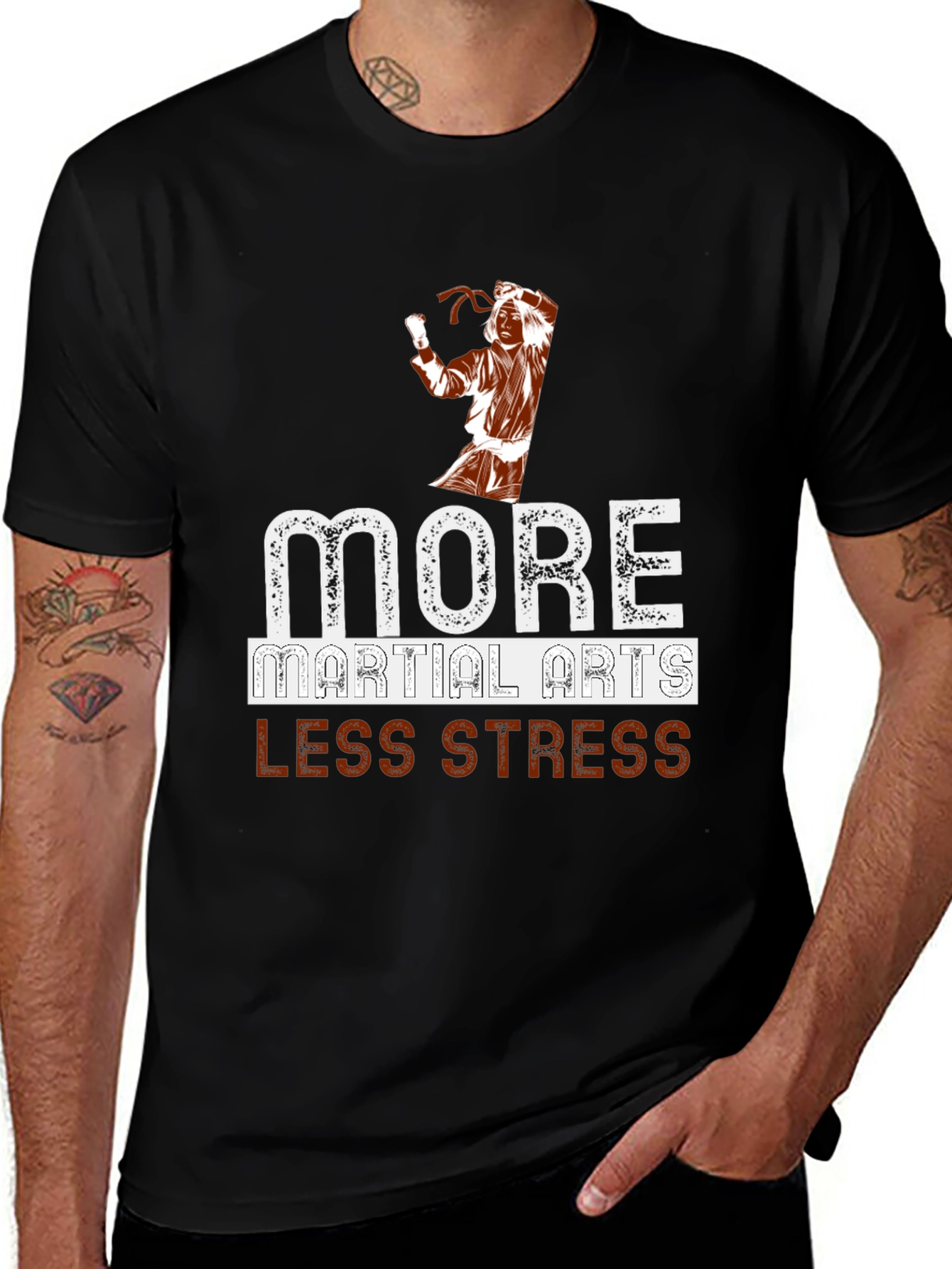 More Martial Arts Less Stress Graphic T-Shirt