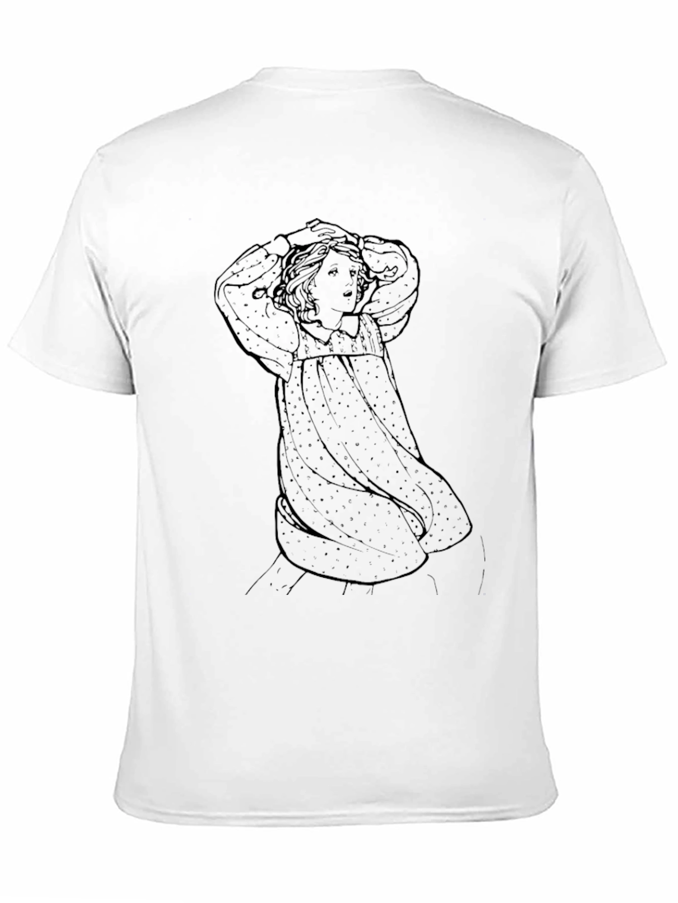 Art Nouveau Style Graphic Tee - Black Cotton
