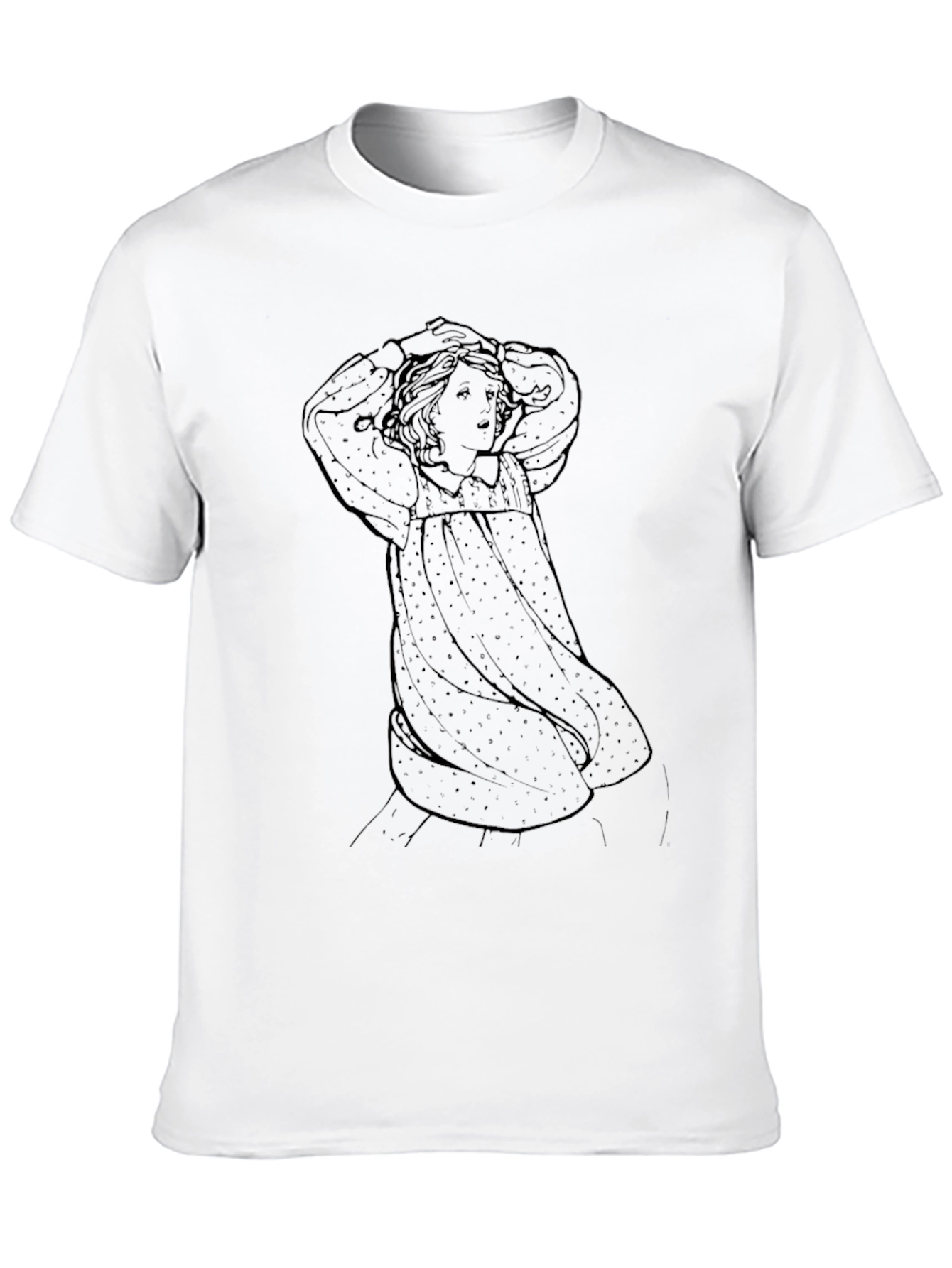 Art Nouveau Style Graphic Tee - Black Cotton