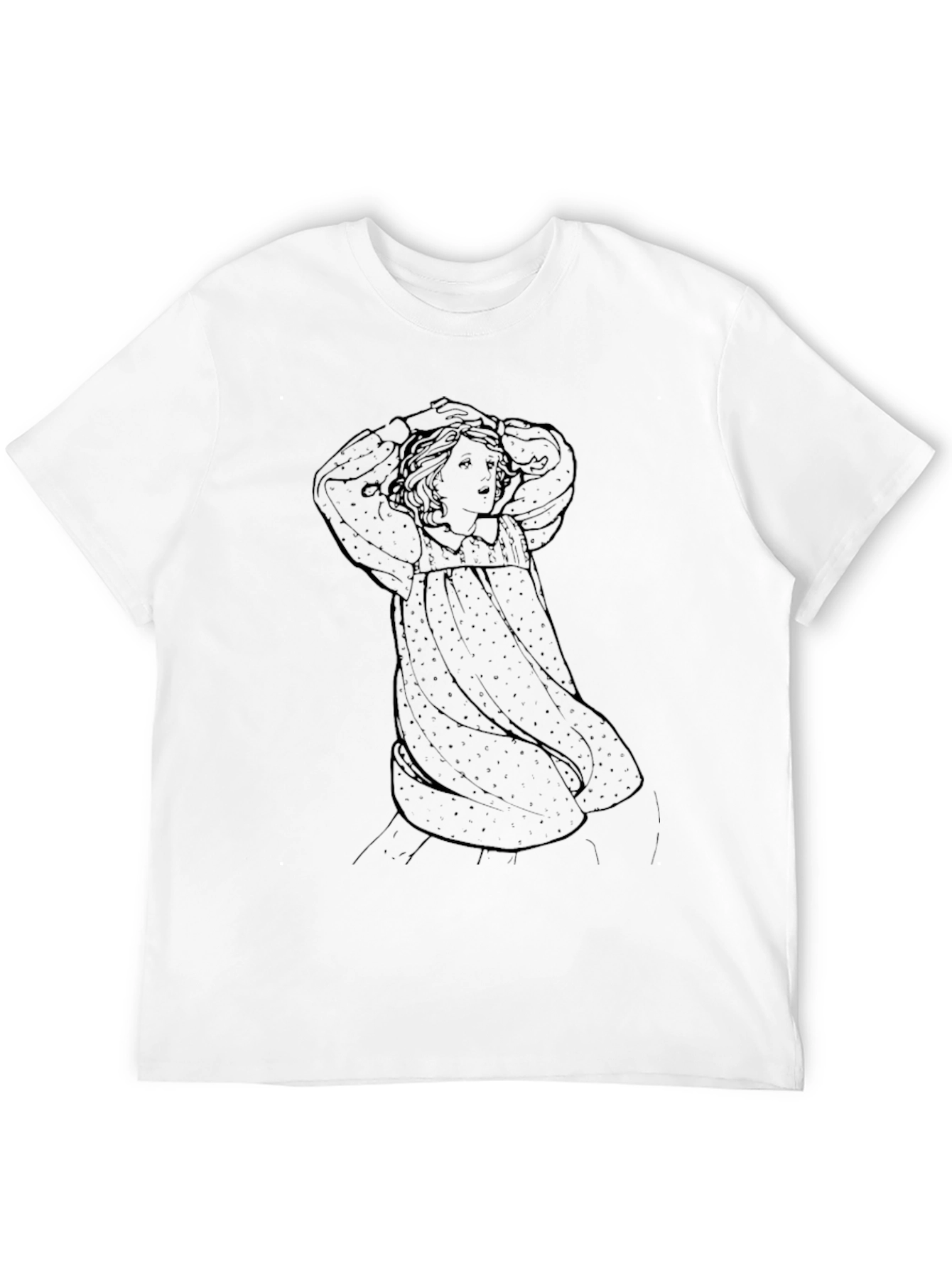 Art Nouveau Style Graphic Tee - Black Cotton