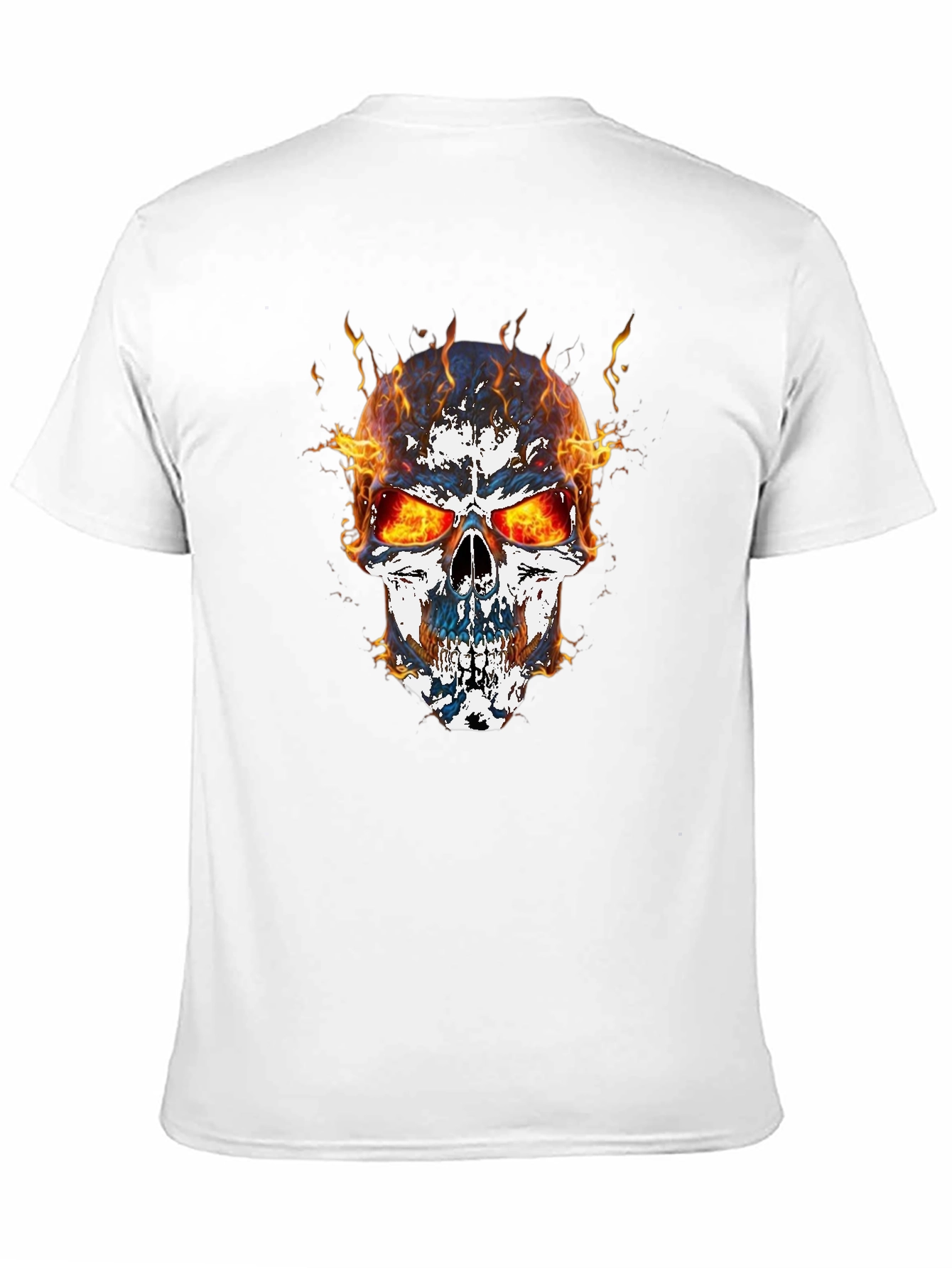 Flaming Skull Graphic T-Shirt - Mens Black Tee