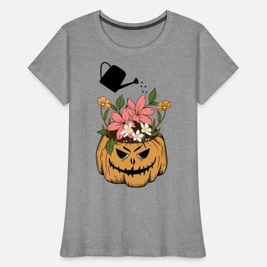 Cute autumn pumpkin with wflowers
