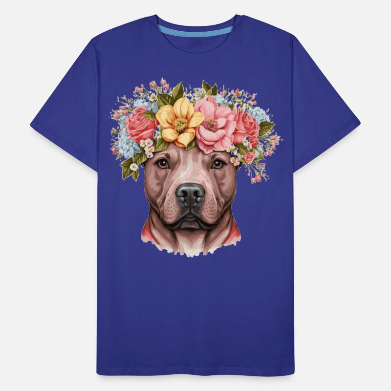Cute Bull Terrier Flower Crown Pet Dog Breed Flora