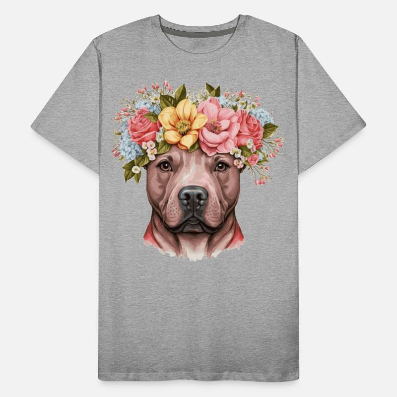 Cute Bull Terrier Flower Crown Pet Dog Breed Flora