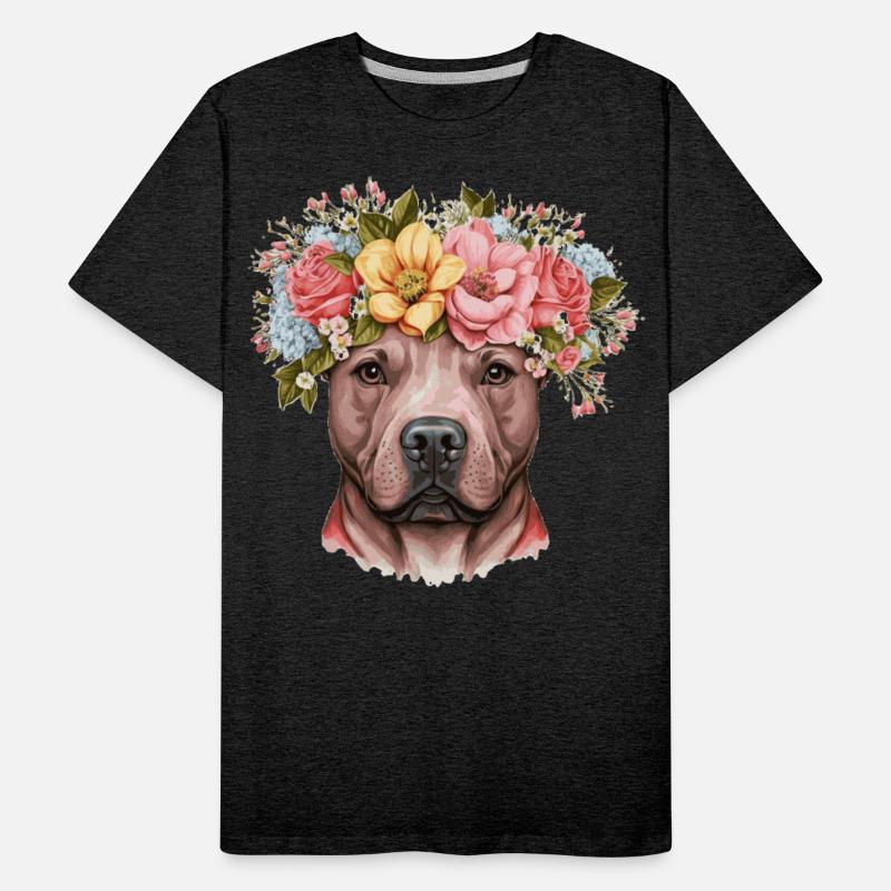 Cute Bull Terrier Flower Crown Pet Dog Breed Flora