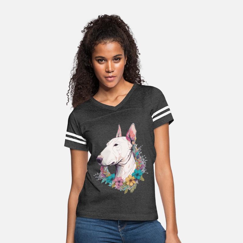Cute Bull Terrier Flower Crown Pet Dog Breed Flora