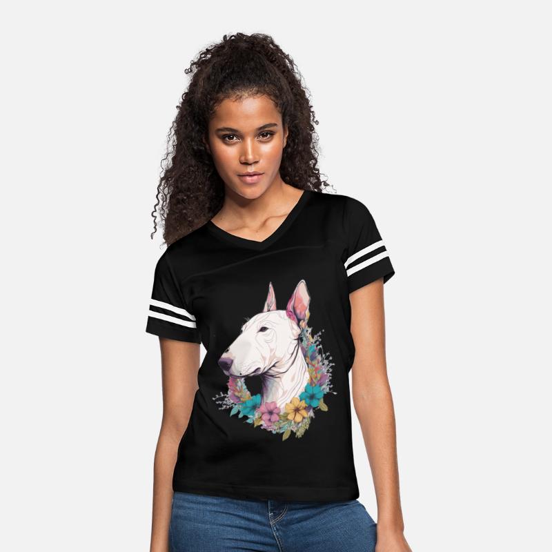 Cute Bull Terrier Flower Crown Pet Dog Breed Flora