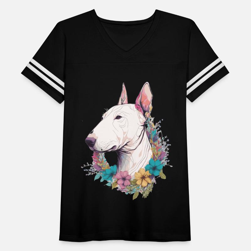 Cute Bull Terrier Flower Crown Pet Dog Breed Flora