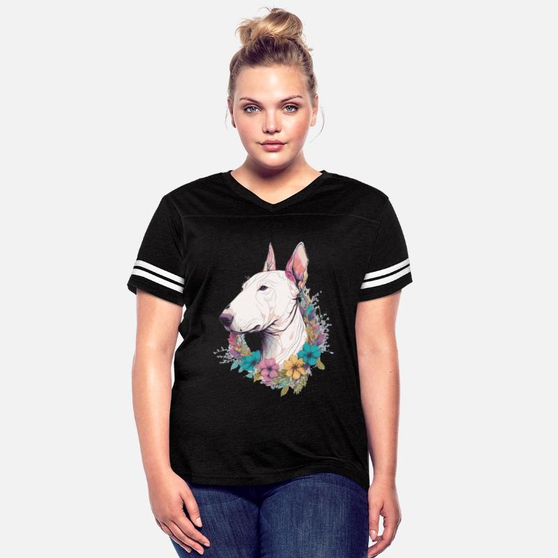 Cute Bull Terrier Flower Crown Pet Dog Breed Flora