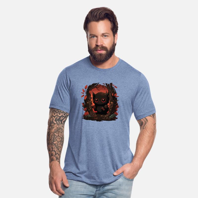 cute forest monster in red