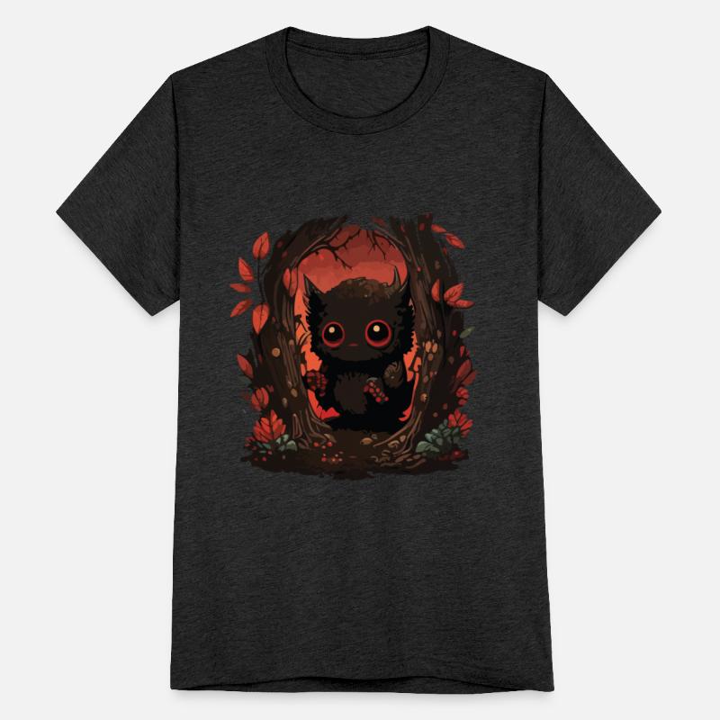 cute forest monster in red