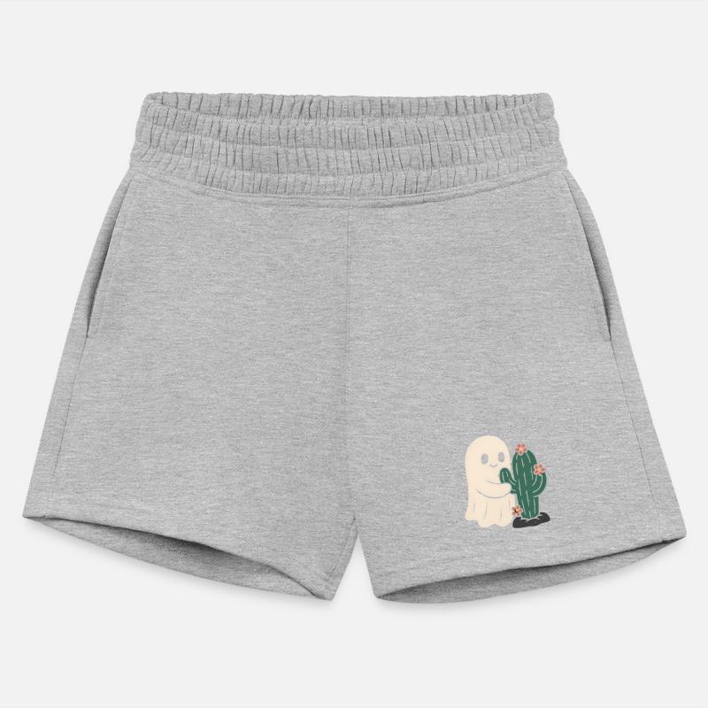 Cute Ghost Hugging Cactus Illustration