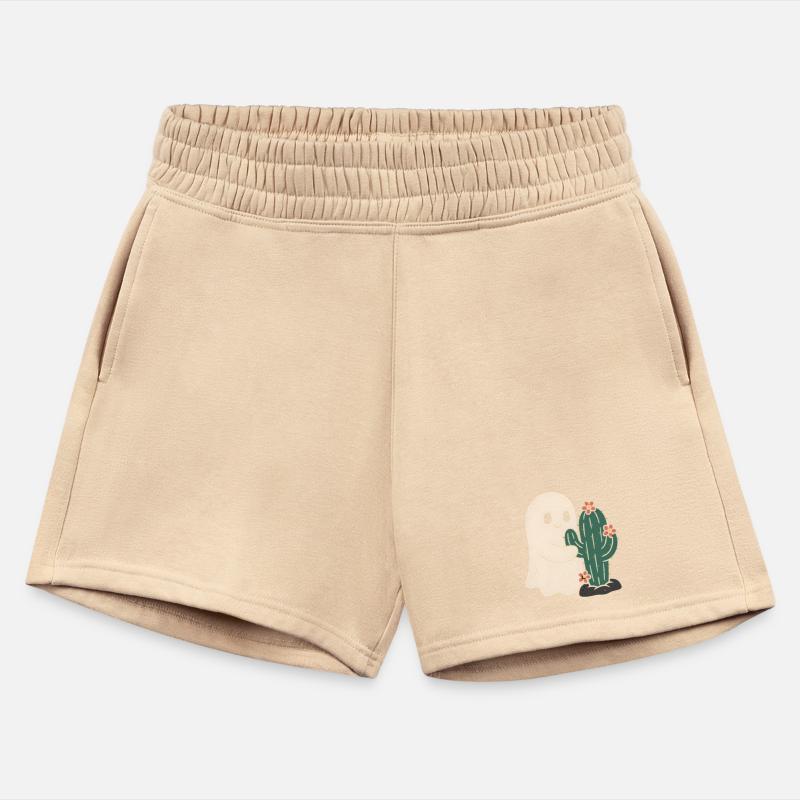 Cute Ghost Hugging Cactus Illustration