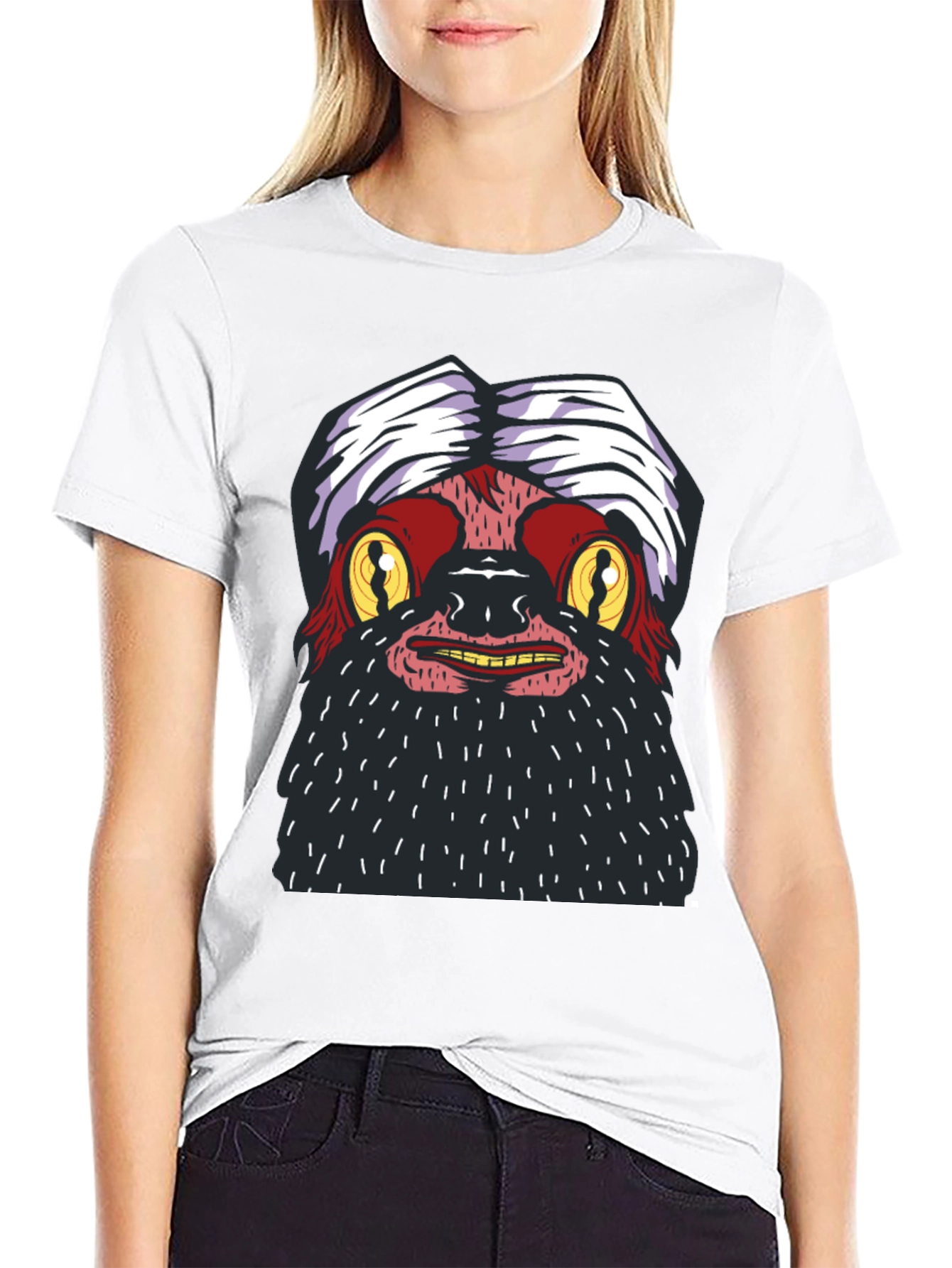 Funky Yeti Graphic Tee - Black Cotton