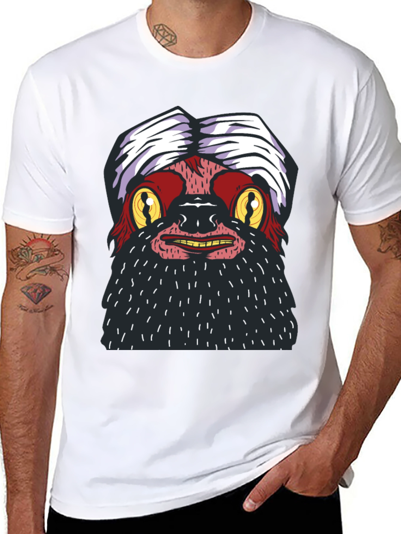 Funky Yeti Graphic Tee - Black Cotton