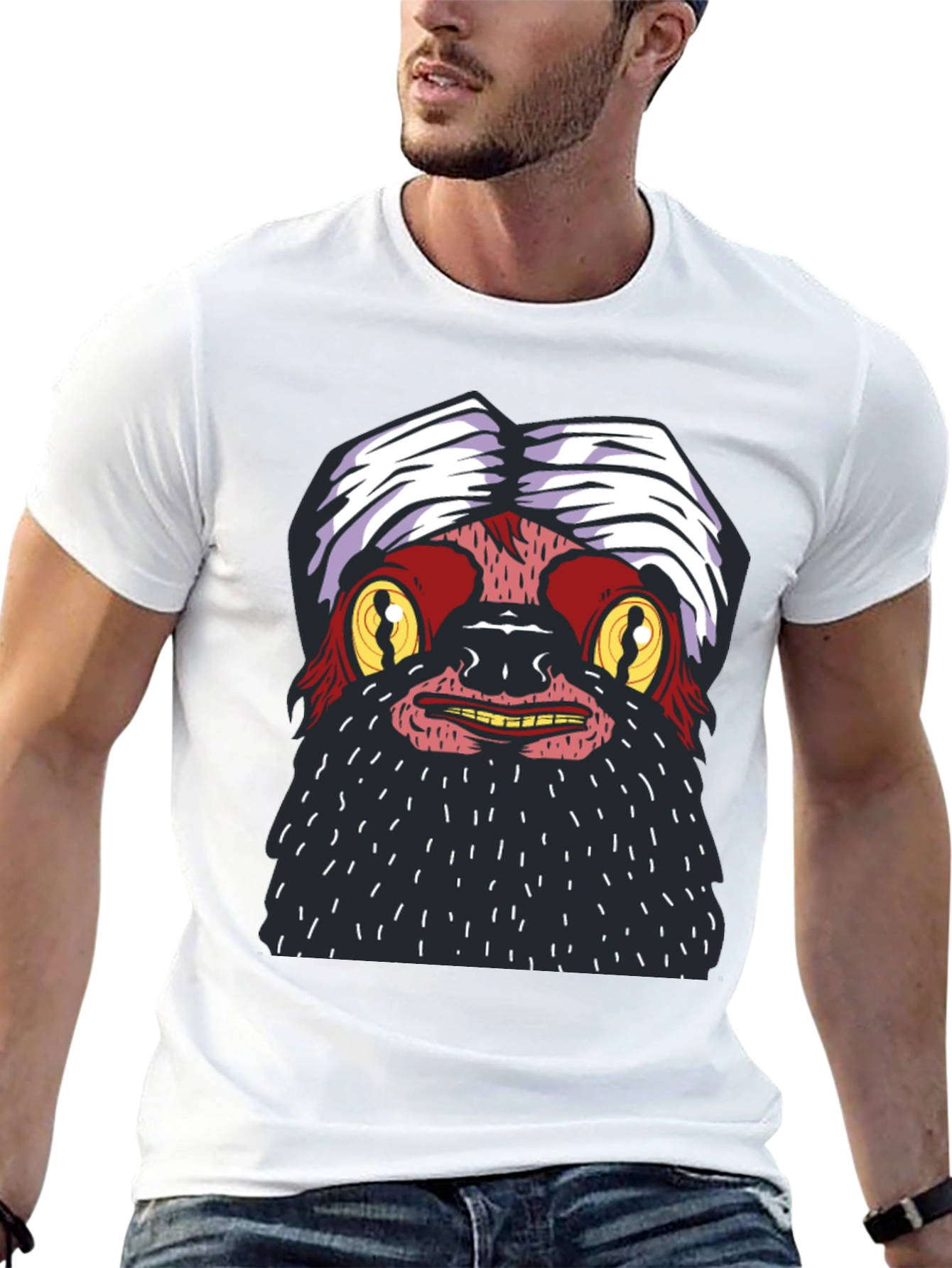 Funky Yeti Graphic Tee - Black Cotton