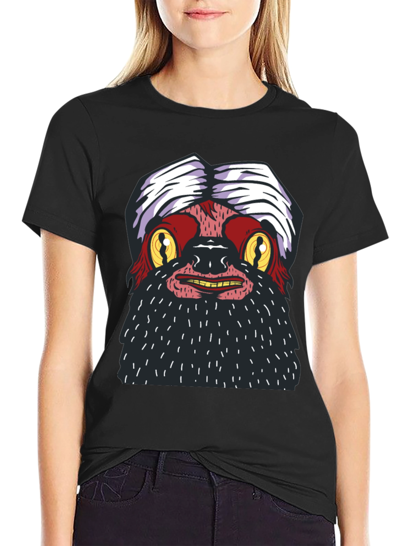 Funky Yeti Graphic Tee - Black Cotton