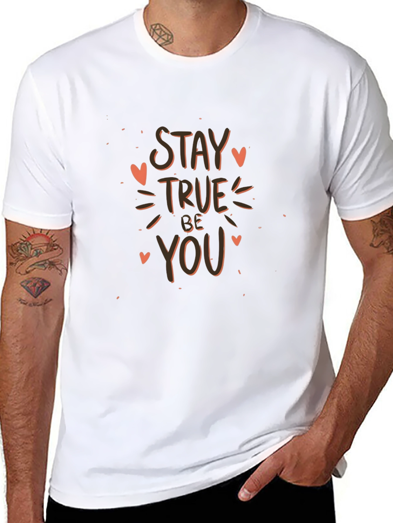 Stay True Be You Black Graphic Tee