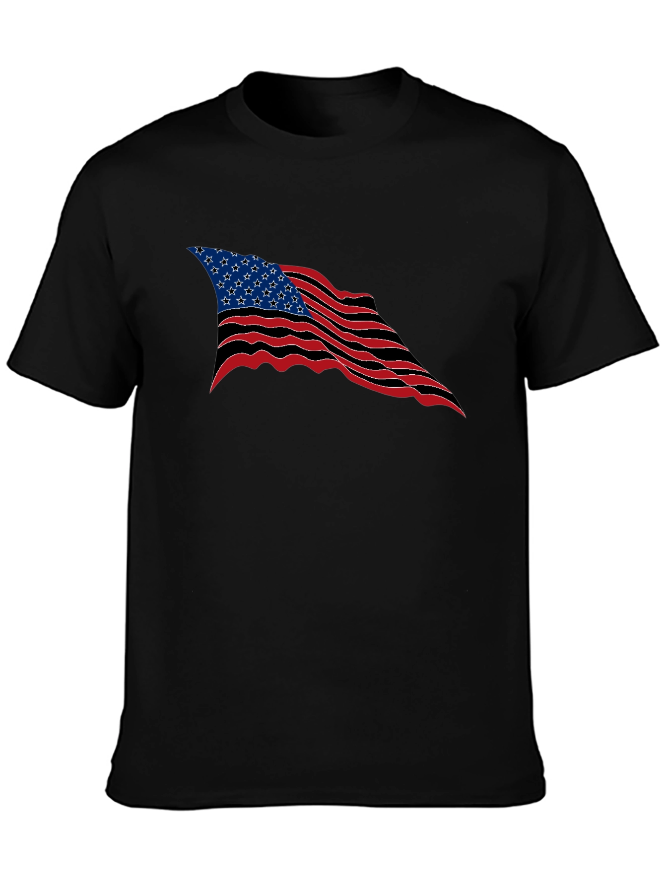 American Flag Graphic Black T-Shirt