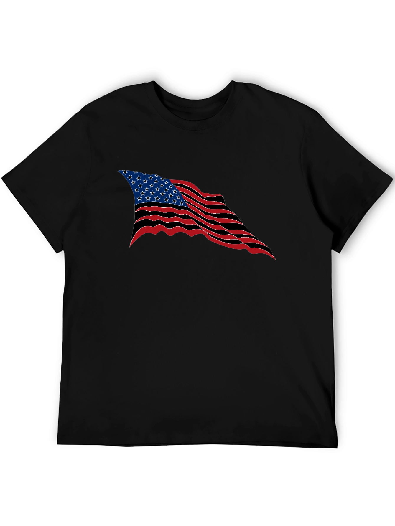 American Flag Graphic Black T-Shirt