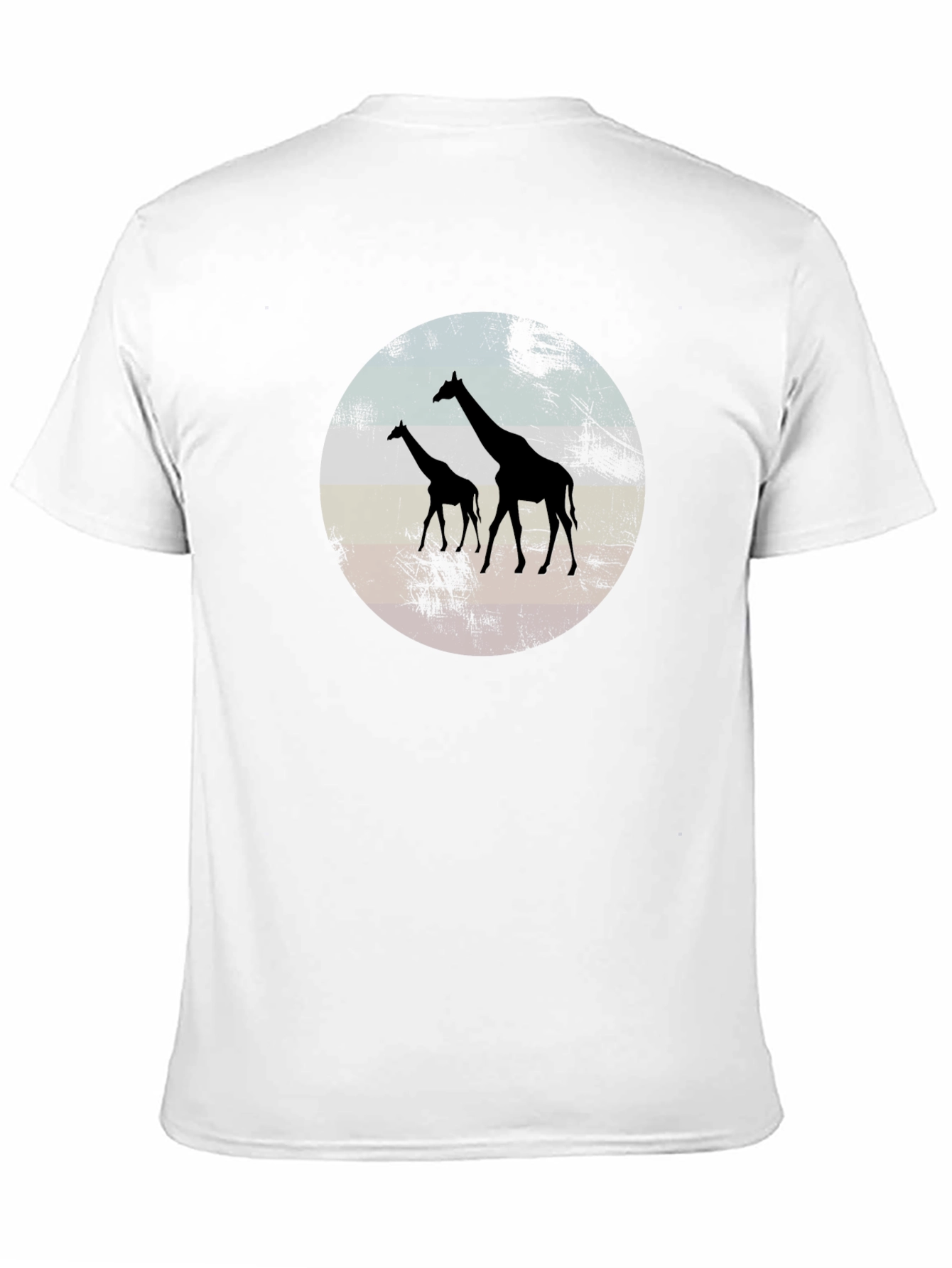 Giraffe Sunset Graphic Tee - Black Crew Neck