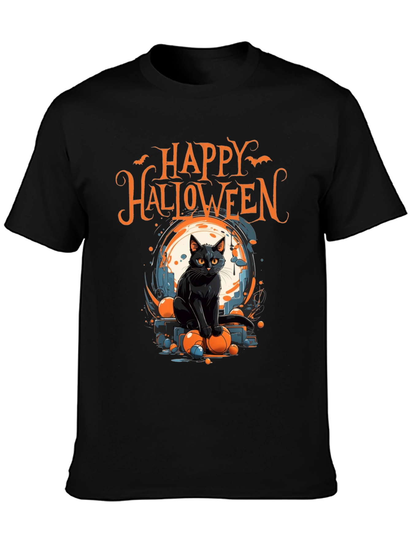 Happy Halloween Cat Graphic Tee