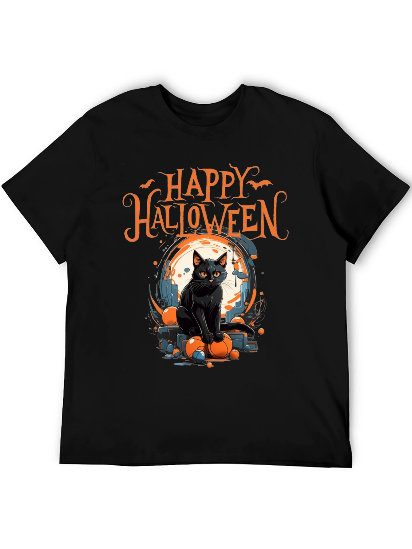 Happy Halloween Cat Graphic Tee