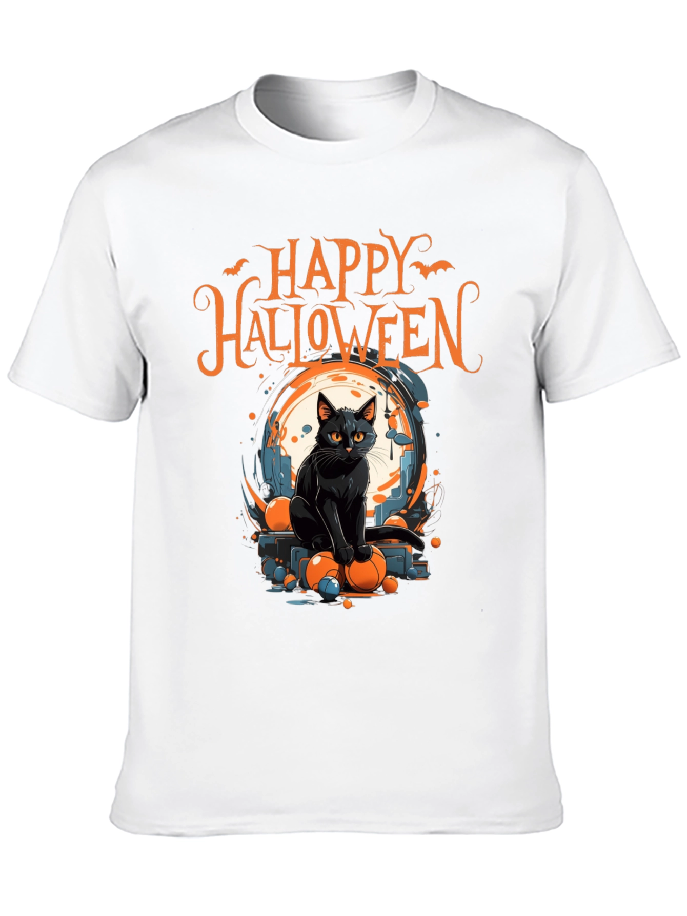 Happy Halloween Cat Graphic Tee