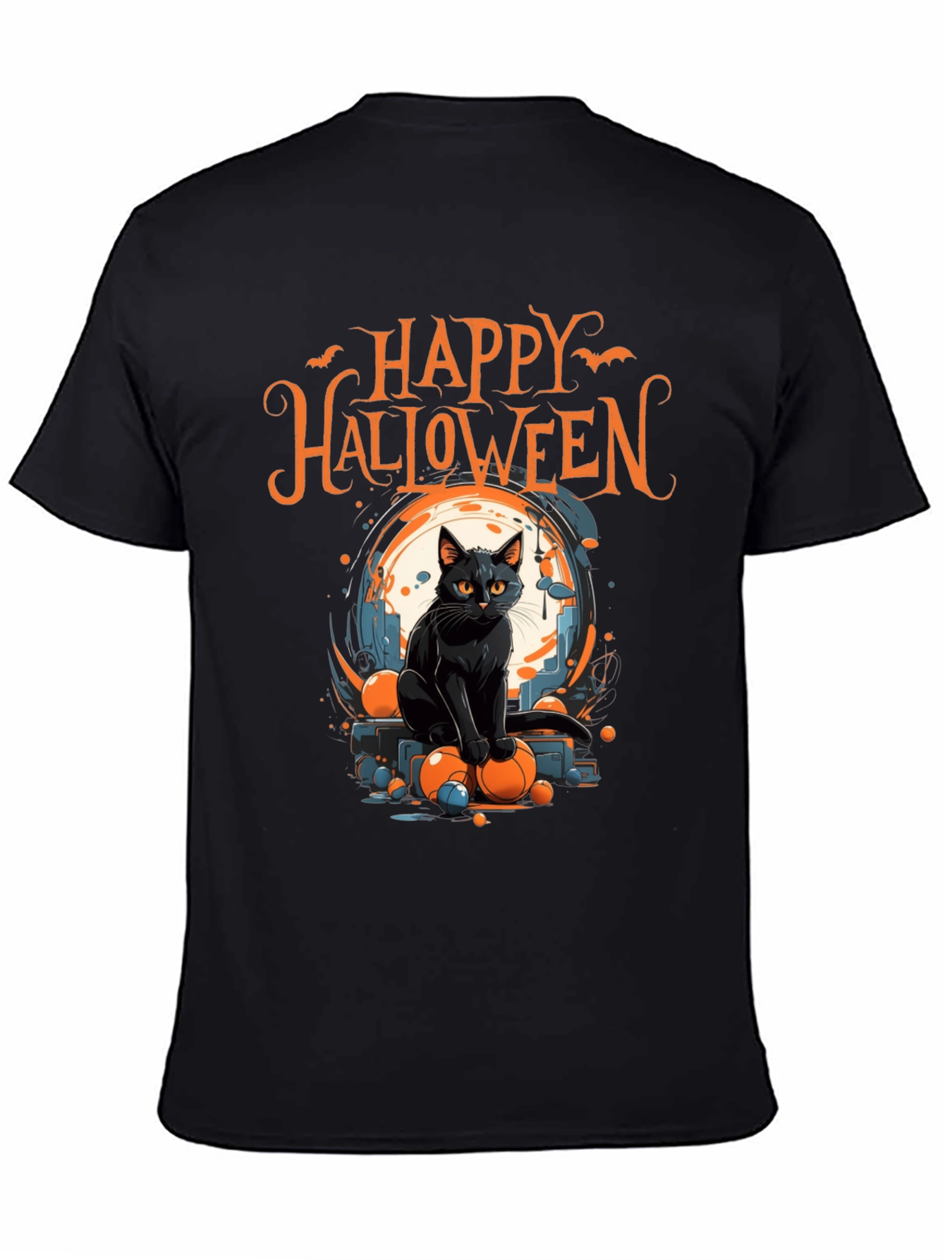 Happy Halloween Cat Graphic Tee