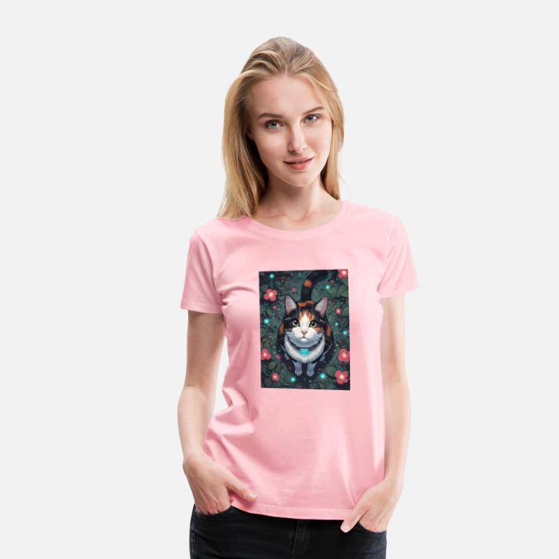 Cyber Cat Bloom | Floral Cybernetic Feline