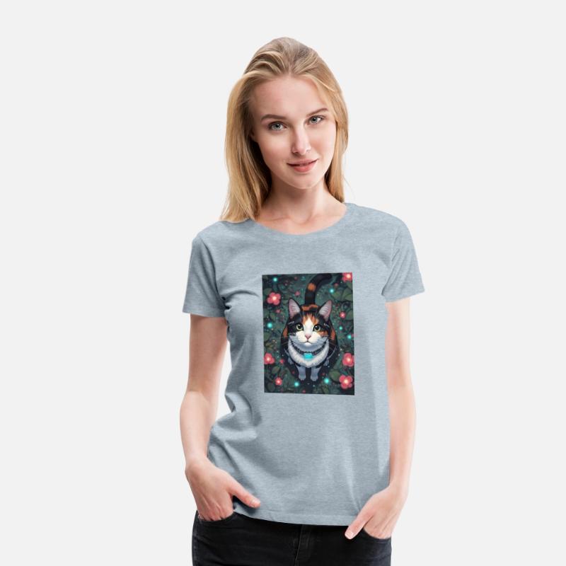 Cyber Cat Bloom | Floral Cybernetic Feline