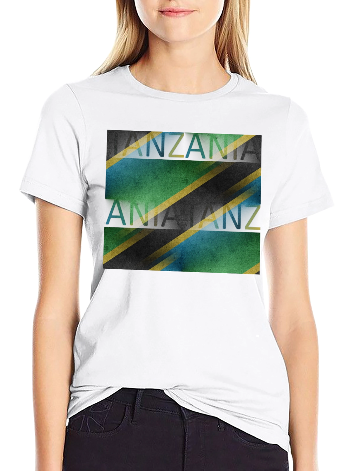 Tanzania Flag Graphic Black T-Shirt