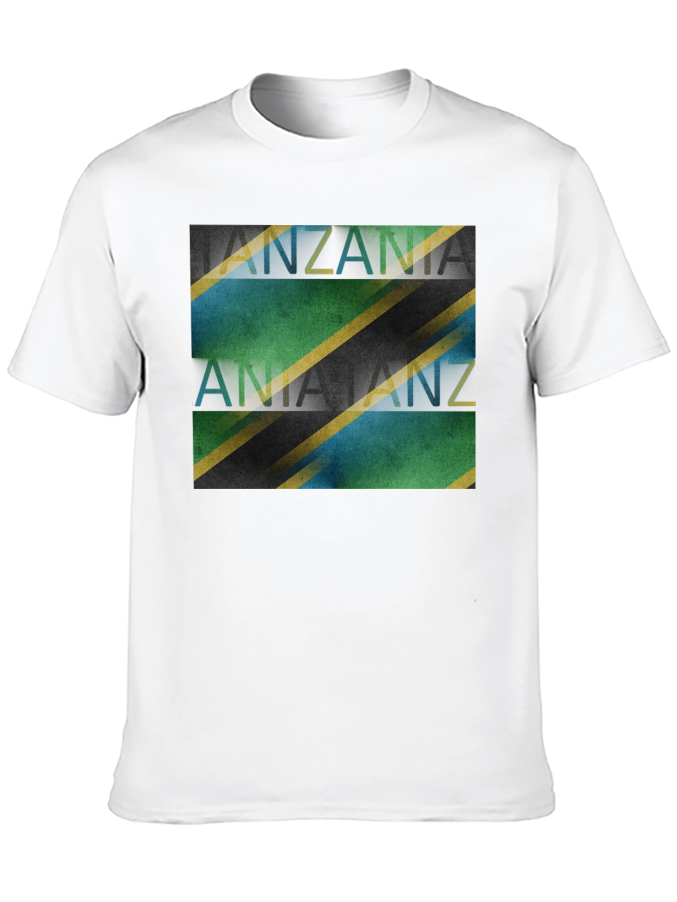 Tanzania Flag Graphic Black T-Shirt