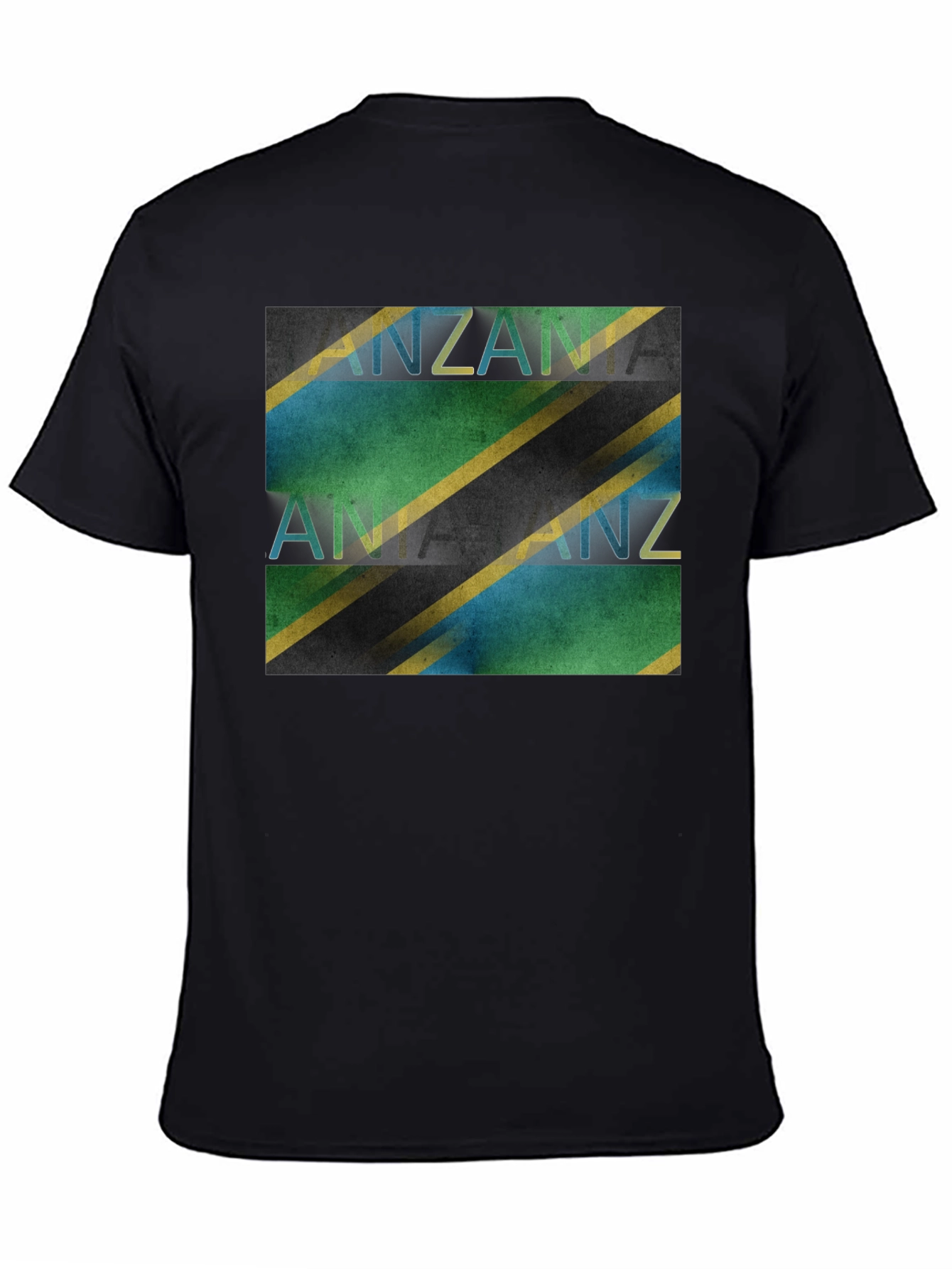 Tanzania Flag Graphic Black T-Shirt