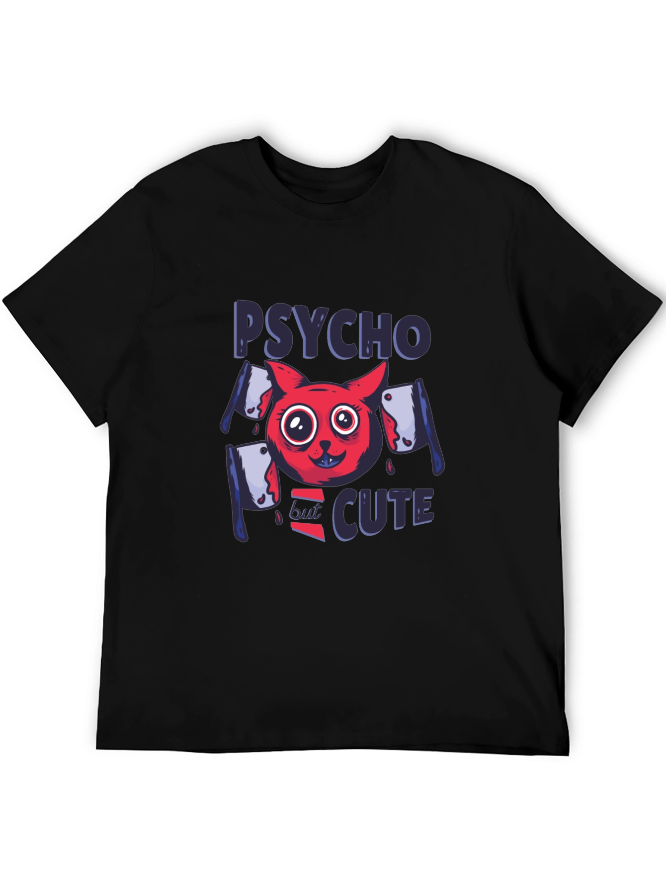 Psycho But Cute Graphic Tee - Black